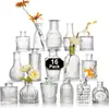 Juego de Jarrones de Vidrio Transparente de Lujo Ligero con un Toque de Alta Gama para Arreglos Florales, Jarrón de Vidrio Hidropónico Decoración de Escritorio