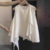 En Stock Camisa sin Mangas de Cinta Irregular para Mujer Verano 2025 Nuevo Estilo Versátil de Moda Chaleco Top Camisa