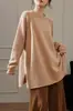 Suéter de punto pullover nuevo estilo para mujer, manga raglán de longitud media, cuello redondo, suave y cómodo, para otoño e invierno, prenda exterior holgada y relajada, transfronterizo