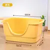 Caja de Arena para Gatos Extra Grande Antisalpicaduras Inodoro para Gatos a Prueba de Olores Caja de Arena para Gatos Enorme Arenero Abierto Compañero de Arena para Gatos
