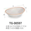 Taide A5 Melamina Círculo Branco Flor Japonesa Churrasco Buffet Prato de Jantar Plástico Imitação Porcelana Batata Frita Lanche Prato de Prato Frio Panela Quente