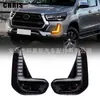 Aplicable a 2021 helax Hilux Revo luz diurna marco de luz antiniebla para parachoques delantero intermitente LED DRL