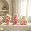 Vela Perfumada Silicone Molde Flor Pilar Laço Rosa Dia dos Namorados Presente Artesanal Difusor de Aroma Pedra