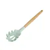 Espátula de Silicone Antiaderente Utensílios de Cozinha Domésticos Cabo de Madeira Colher Perfurada Colher de Sopa Utensílios de Cozinha Conjunto de 12 Peças