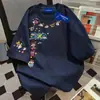 Camiseta de Marca de Moda para Mujer con Estampado de Dibujos Animados Europeos y Americanos, Cuello Redondo, Manga Corta, Estilo Casual Holgado para Pareja, Verano 2025