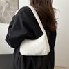 Bolsa de Mão Pelúcia Grande Capacidade 2025 Novo Estilo Texturizada Fashionável Fofa Distinta Estilosa Fofa de Ombro para Mulheres
