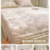 Conjunto de lençóis de cama espessos, estampados, de três peças, com textura tridimensional de veludo de leite, adequado para dormitórios estudantis, protetor de colchão tamanho solteiro 0,9m
