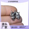 Pendientes Asimétricos de Bebé Demonio Diablo Boom Geniales para Club Bar Hombres y Mujeres Pendientes de Máscara de Demonio