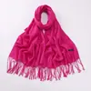 Bufanda de Color Puro Otoño e Invierno Bufanda Gruesa Cálida Chal Grande Logotipo Impreso Rojo Grande Bufanda Azul de Alta Gama para Mujer Personalización