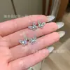 Fornecimento direto atacado de fábrica brincos de jadeíta borboleta azul material perigoso natural design pequeno e fresco com incrustação de prata s925
