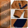 Suéter de punto jacquard transfronterizo con cuello alto y detalles de cuero, sudadera deportiva casual de manga larga con botones para hombre para otoño e invierno, nuevo modelo de Amazon