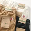 Bermudas de Trabalho Masculinas de Verão, Calças Retas Largas de Veludo Cotelê no Joelho, Cintura Elástica, Calças de Comprimento Médio, Moda Vintage Estilo Americano