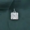 Colgante de Plata de Ley S925 Paz es Bendición Nuevo Chinoiserie Retro Moneda de Cobre Colgante Bendición de Paz Accesorios de Plata para Hacer Manualidades con Cuentas