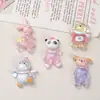 Accesorios de resina DIY de dibujos animados, pinzas para el pelo de animales transparentes de cuerpo entero, fundas para teléfono, dijes para zapatos, llaveros, colgantes, accesorios