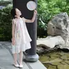 Estilo Chino Mejorado Qipao para Niñas Vestido Infantil Verano Niña Hanfu Falda de Malla Vestido de Princesa Súper Hada