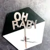 Par de boas-vindas de bebê transfronteiriço ins Estilo oh bebê Acrílico Cartão de Aniversário Decoração de Bolo Festa Sobremesa Vestido de Mesa