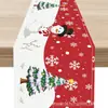 Venta Caliente Transfronteriza Mantel con Estampado de Muñeco de Nieve y Reno Navideño Mantel Individual de Lino para Mesa de Comedor del Hogar de Invierno Decoración Festiva