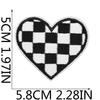 24 Peças Carro De Corrida Coração Bordado Pano Adesivo Cor Amor Patch Bolsa Xadrez Decorativo Pêssego Coração Bordado Patch