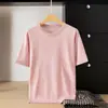Camiseta de punto de imitación de lana de alta calidad para hombre, manga corta, suéter de punto acanalado transfronterizo para hombre, camiseta de punto pullover, capa base de punto
