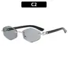 Moda Europea y Americana Nuevas Gafas de Sol Sin Marco Personalidad Corte Filo Sensación de Alta Gama Tan Geniales Gafas de Sol Personalidad Versátil Estilo Callejero Gafas