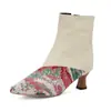 Nuevas Botas de Tobillo de Moda con Bloques de Color y Punta Fina Botas Martin Botas de Montar Botas de Tacón Medio Talla 40-50 Tallas Grandes Botas de Comercio Exterior
