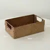 Cesta de Almacenamiento de Rattan Retro Ins Cesta de Almacenamiento de Miscelánea para Mesa de Centro de Escritorio Cesta de Almacenamiento de Cosméticos Cesta de Bambú