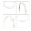 Diadema de Flores Perlas Cristales Estilo Coreano Hecha a Mano con Perlas Blanca Simple Elegante Pasador Accesorios Versátiles para el Cabello para Salir