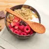 Bol de coco natural bol para avena de desayuno vajilla de cáscara de coco vieja importada recipiente para agua azucarada comida ligera bol para batido de frutas ensalada