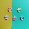 Flor de resina flor de duas cores acessórios para joias DIY acessórios de cabelo para crianças material furo sapatos copo celular patch acessórios