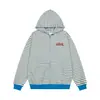 Sudadera con capucha a rayas bordada con letras estilo americano, nueva colección primavera/otoño para mujer, chaqueta con cremallera holgada y casual