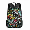 Mochila Nueva para Estudiantes Temu Amazon 16 pulgadas Monstruo de Dibujos Animados Estilo Graffiti Impresión Gran Capacidad Reducción de Peso Fabricante
