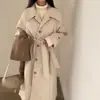 Abrigo largo de lana estilo INS coreano