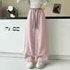 Calça Casual Feminina Estilo Coreano 2026 Outono/Inverno com Design de Botão Único para Crianças de Médio a Grande Porte Calça Jogger Feminina com Forro de Lã Tendência