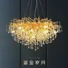 Luz de Estudio de Gama Alta Lujo Moderno Lujo Francés Rama de Aluminio en Forma de Árbol Dormitorio Sala de Estar Candelabro de Cristal de Lujo