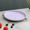 Estilo Escandinavo Prato para Ossos Pequeno Redondo Doméstico Prato de Jantar para Crianças Prato para Servir Comida de Palha de Trigo Prato de Frutas de Plástico