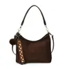 Bolso Cubo de Felpa y Gamuza Japonés y Coreano Simple y Elegante Nuevo Llegada 2026 para Mujer en Otoño Bolso de Hombro Único de Mano Cruzado para el Brazo