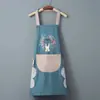 Delantal de Cocina para Tareas del Hogar, Delantal Impermeable y a Prueba de Aceite, Lavable con la Mano, Dibujos Animados Lindos, Resistente a las Manchas, de Cuello Halter, de Media Longitud, Ropa de Trabajo