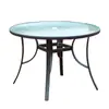 Combinação de Mesa e Cadeira para Exterior Malha Teslin para Cadeira de Lazer Varanda Quintal Exterior à Prova d'Água Anti-Corrosão Mesa de Vidro
