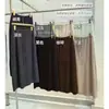 Falda Midi de Punto de Lana con Abertura Trasera Otoño/Invierno 2026 para Mujer Cintura Elástica Cordón Corte Recto