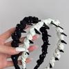 Peine de Lunares Estilo Francés con Cinta, Diadema con Lazo de Corona Alta, Dulce y Delicado, Hace que la Cara Parezca Más Pequeña, Accesorio para el Cabello para Mujer