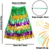 Festival Irlandés Abrigo de Seda con Flecos para la Lluvia Parches Dorados y Verdes Capa Fiesta del Día de San Patricio Baile de Graduación Chal de Alambre