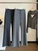 Pantalones acampanados a rayas casuales estilo coreano para mujer, nuevos pantalones acampanados casuales de cintura alta ajustados para otoño