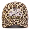 Gorra de Béisbol con Bordado de Letras en Bloques de Color Estampado de Leopardo para Mujer, Estilo Retro Americano, Gorra de Pico Adelgazante, Circunferencia de Cabeza Grande, Corona Suave, Moderna