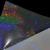 Animal de estimação liso laser estrela vidro estilhaçado A4 verso autoadesivo adesivo laser emblema de botão fabricação filme de laminação