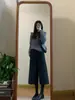 Foto Real do Conjunto de Suéter Twist de Gola Alta Retrô Francês Antigo Outono/Inverno 2025 + Calça Cropped de Cintura Alta e Calça Boot