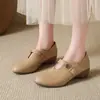 Zapatos de mujer de importación, nueva colección 2026, punta fina, cómodos, diseño simple, suela suave, tacón medio, estilo sin cordones, adecuados para madres