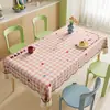 Nuevo Mantel Estilo Crema, Impermeable, Resistente al Aceite, Lavable, Resistente al Calor, Mantel Fresco de Dibujos Animados, Cubierta para Mesa de Café con Ambiente