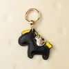 Fique Rico Logo Chaveiro Pônei Pingente de Desenho Animado em Couro Acessório para Bolsa Feminina Ano do Cavalo Pequeno Pingente em Estoque