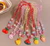 Collar para Niñas Colgante de Fruta Infantil Colgante de Acrílico de Dibujos Animados Joyería con Cuentas Set de Joyería de Princesa para Niña Pequeña