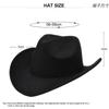 Sombrero vaquero de moda sombrero de lana sombrero de jazz sombrero retro de ala ancha sombrero de copa negro sombrero europeo y americano de ala curva entrega de una pieza